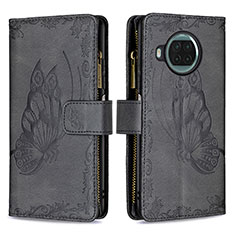 Leather Case Stands Butterfly Flip Cover Holder B03F for Xiaomi Mi 10T Lite 5G Black