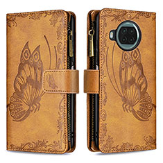 Leather Case Stands Butterfly Flip Cover Holder B03F for Xiaomi Mi 10T Lite 5G Brown