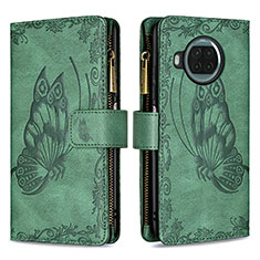 Leather Case Stands Butterfly Flip Cover Holder B03F for Xiaomi Mi 10T Lite 5G Green