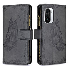 Leather Case Stands Butterfly Flip Cover Holder B03F for Xiaomi Mi 11X Pro 5G Black