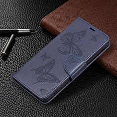 Leather Case Stands Butterfly Flip Cover Holder B13F for Samsung Galaxy S21 5G Blue