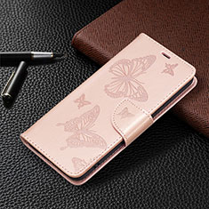 Leather Case Stands Butterfly Flip Cover Holder B13F for Samsung Galaxy S21 5G Gold