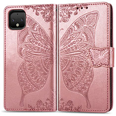 Leather Case Stands Butterfly Flip Cover Holder for Google Pixel 4 Rose Gold