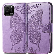 Leather Case Stands Butterfly Flip Cover Holder for Huawei Enjoy 50z Clove Purple
