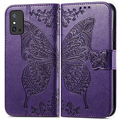 Leather Case Stands Butterfly Flip Cover Holder for Huawei Honor X10 Max 5G Purple