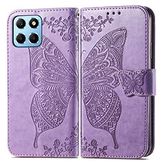 Leather Case Stands Butterfly Flip Cover Holder for Huawei Honor X6 5G Clove Purple