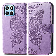 Leather Case Stands Butterfly Flip Cover Holder for Huawei Honor X6 Clove Purple