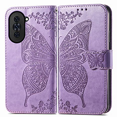 Leather Case Stands Butterfly Flip Cover Holder for Huawei Nova 10 Clove Purple