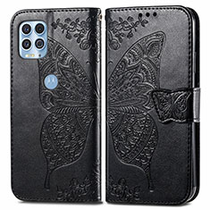 Leather Case Stands Butterfly Flip Cover Holder for Motorola Moto Edge S 5G Black