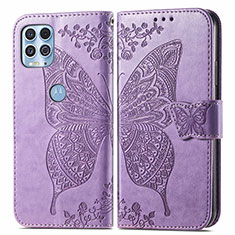 Leather Case Stands Butterfly Flip Cover Holder for Motorola Moto Edge S 5G Clove Purple