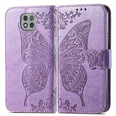 Leather Case Stands Butterfly Flip Cover Holder for Motorola Moto G Power (2021) Clove Purple