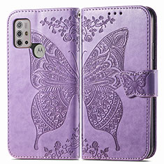 Leather Case Stands Butterfly Flip Cover Holder for Motorola Moto G10 Power Clove Purple