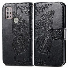 Leather Case Stands Butterfly Flip Cover Holder for Motorola Moto G30 Black