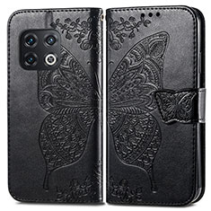 Leather Case Stands Butterfly Flip Cover Holder for OnePlus 10 Pro 5G Black