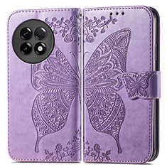 Leather Case Stands Butterfly Flip Cover Holder for OnePlus 11R 5G Clove Purple