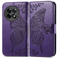 Leather Case Stands Butterfly Flip Cover Holder for OnePlus Ace 2 Pro 5G Purple