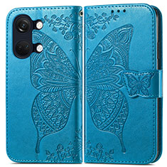 Leather Case Stands Butterfly Flip Cover Holder for OnePlus Ace 2V 5G Blue
