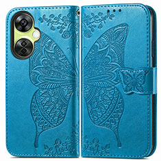 Leather Case Stands Butterfly Flip Cover Holder for OnePlus Nord CE 3 5G Blue