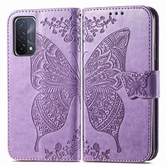 Leather Case Stands Butterfly Flip Cover Holder for OnePlus Nord N200 5G Clove Purple