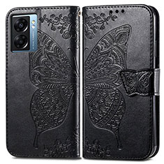 Leather Case Stands Butterfly Flip Cover Holder for OnePlus Nord N300 5G Black