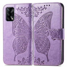 Leather Case Stands Butterfly Flip Cover Holder for Oppo A74 4G Clove Purple