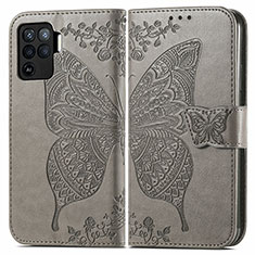 Leather Case Stands Butterfly Flip Cover Holder for Oppo A94 4G Gray