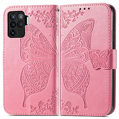 Leather Case Stands Butterfly Flip Cover Holder for Oppo A94 4G Hot Pink