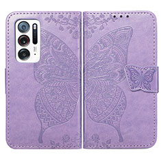 Leather Case Stands Butterfly Flip Cover Holder for Oppo Find N 5G Clove Purple
