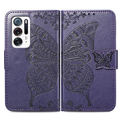 Leather Case Stands Butterfly Flip Cover Holder for Oppo Find N 5G Purple