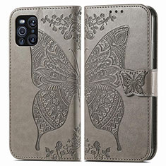 Leather Case Stands Butterfly Flip Cover Holder for Oppo Find X3 5G Gray