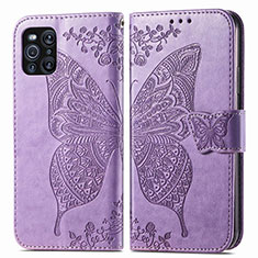 Leather Case Stands Butterfly Flip Cover Holder for Oppo Find X3 Pro 5G Clove Purple
