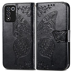 Leather Case Stands Butterfly Flip Cover Holder for Oppo K9S 5G Black