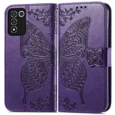 Leather Case Stands Butterfly Flip Cover Holder for Oppo K9S 5G Purple