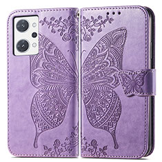 Leather Case Stands Butterfly Flip Cover Holder for Oppo Reno7 A Clove Purple