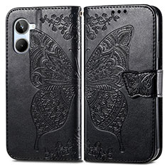 Leather Case Stands Butterfly Flip Cover Holder for Realme 10 4G Black