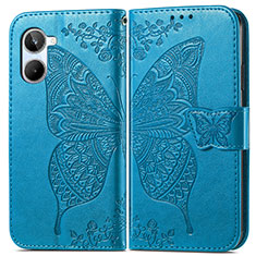 Leather Case Stands Butterfly Flip Cover Holder for Realme 10 4G Blue