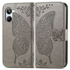 Leather Case Stands Butterfly Flip Cover Holder for Realme 10 4G Gray