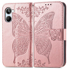 Leather Case Stands Butterfly Flip Cover Holder for Realme 10 4G Rose Gold