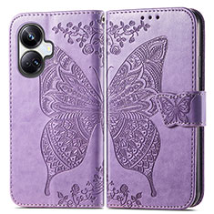 Leather Case Stands Butterfly Flip Cover Holder for Realme 10 Pro+ Plus 5G Clove Purple
