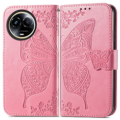 Leather Case Stands Butterfly Flip Cover Holder for Realme 11 5G Hot Pink
