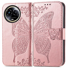 Leather Case Stands Butterfly Flip Cover Holder for Realme 11 5G Rose Gold