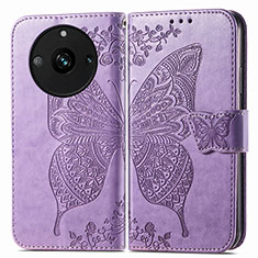 Leather Case Stands Butterfly Flip Cover Holder for Realme 11 Pro 5G Clove Purple