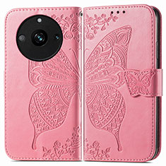 Leather Case Stands Butterfly Flip Cover Holder for Realme 11 Pro 5G Hot Pink