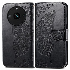 Leather Case Stands Butterfly Flip Cover Holder for Realme 11 Pro+ Plus 5G Black