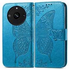 Leather Case Stands Butterfly Flip Cover Holder for Realme 11 Pro+ Plus 5G Blue