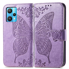 Leather Case Stands Butterfly Flip Cover Holder for Realme 9 Pro 5G Clove Purple
