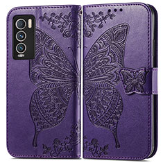 Leather Case Stands Butterfly Flip Cover Holder for Realme GT Master Explorer 5G Purple