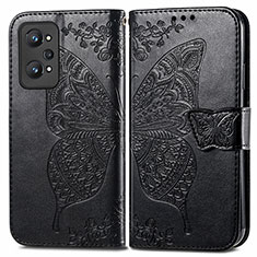 Leather Case Stands Butterfly Flip Cover Holder for Realme GT Neo 3T 5G Black