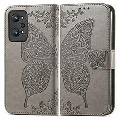 Leather Case Stands Butterfly Flip Cover Holder for Realme GT Neo 3T 5G Gray