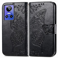 Leather Case Stands Butterfly Flip Cover Holder for Realme GT Neo3 5G Black